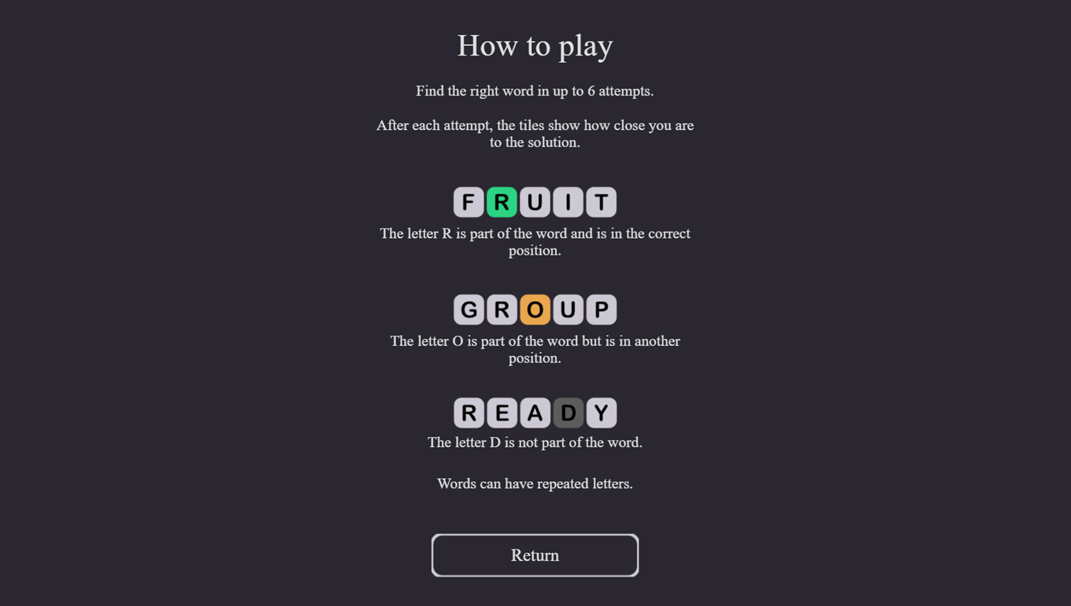Brain Words Game How To Play Screenshot.