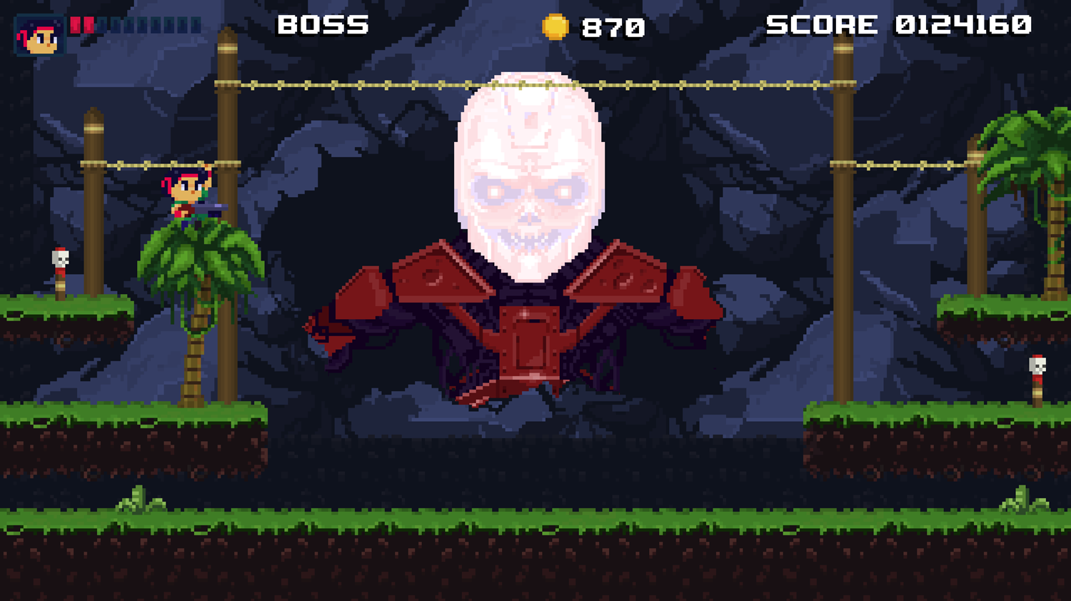 Brave Soldier Invasion of Cyborgs Game Boss Beat Screenshot.