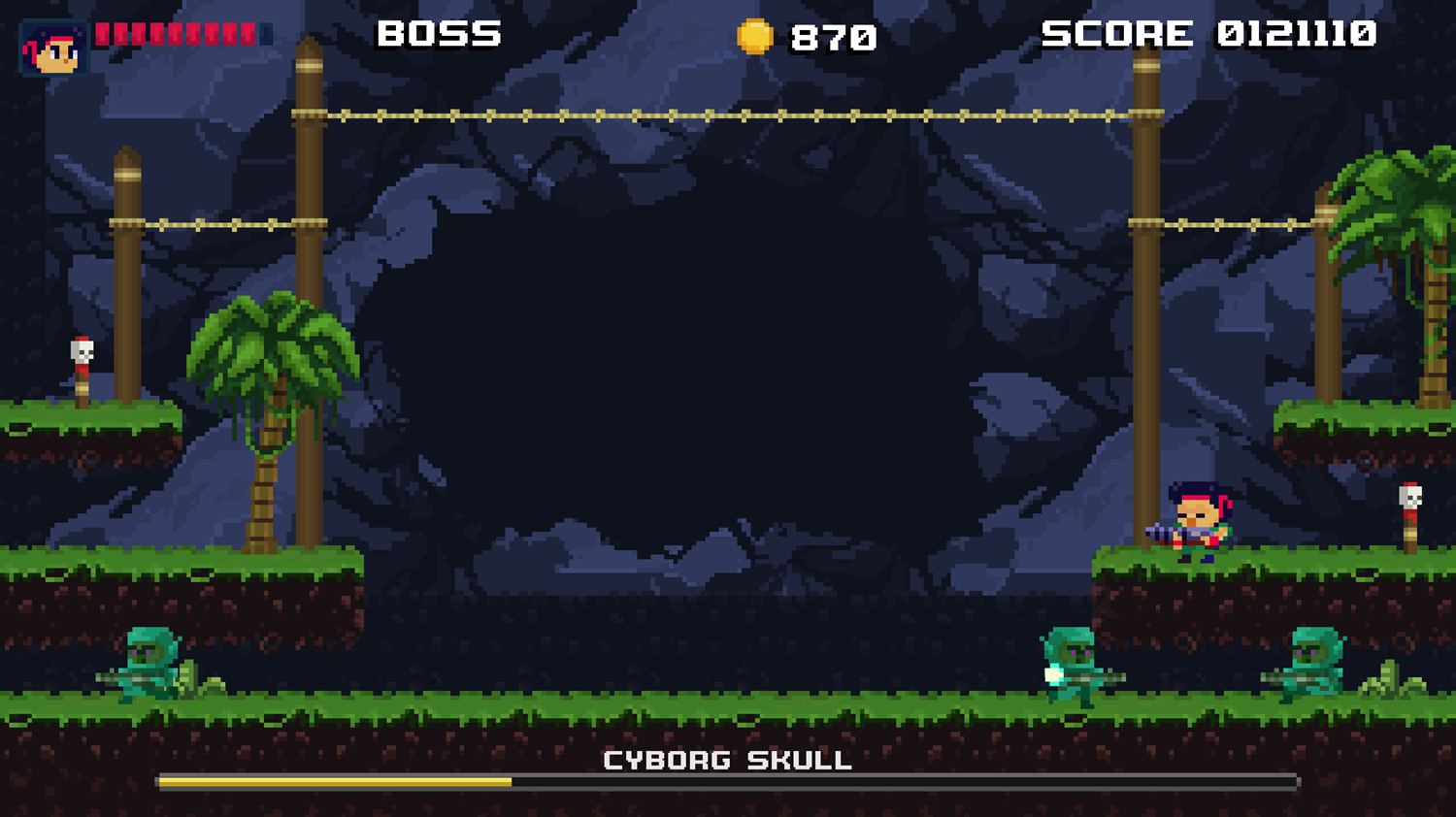 Brave Soldier Invasion of Cyborgs Game Final Level Screenshot.