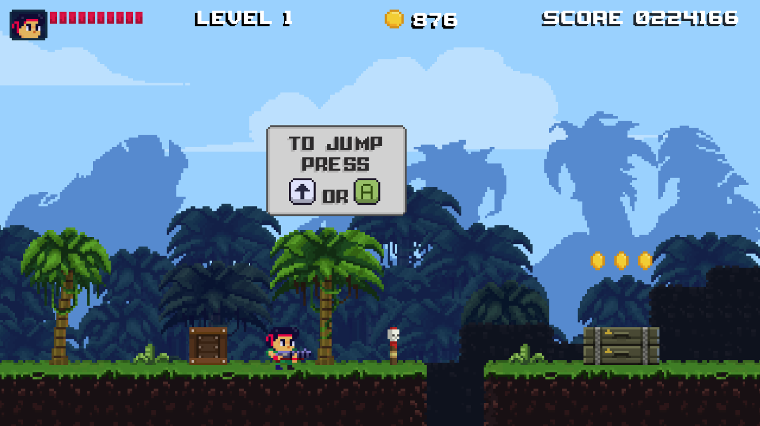 Brave Soldier Invasion of Cyborgs Game Jumping Instructions Screen Screenshot.