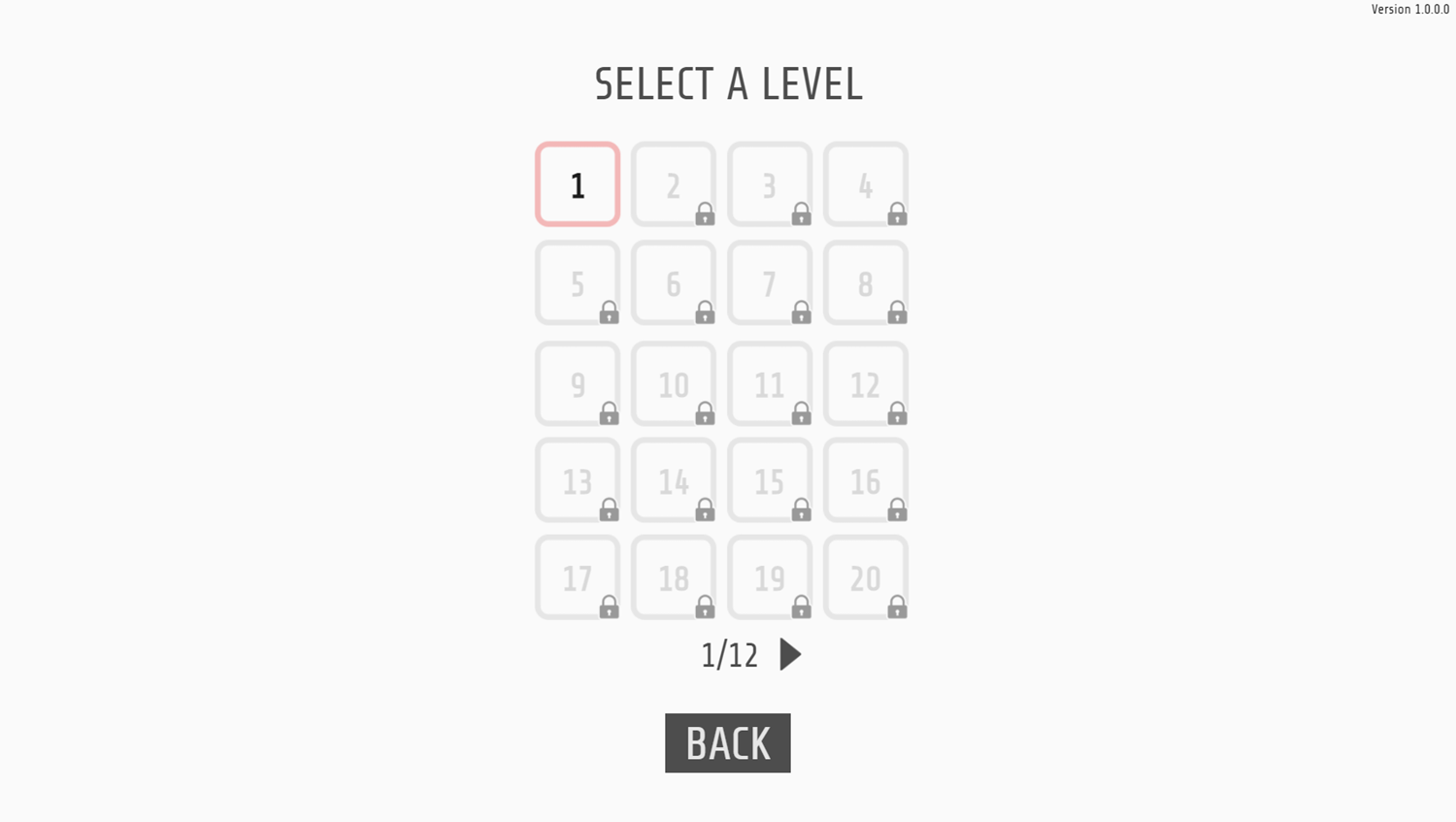 Break Out 240 Game Select Level Screenshot.