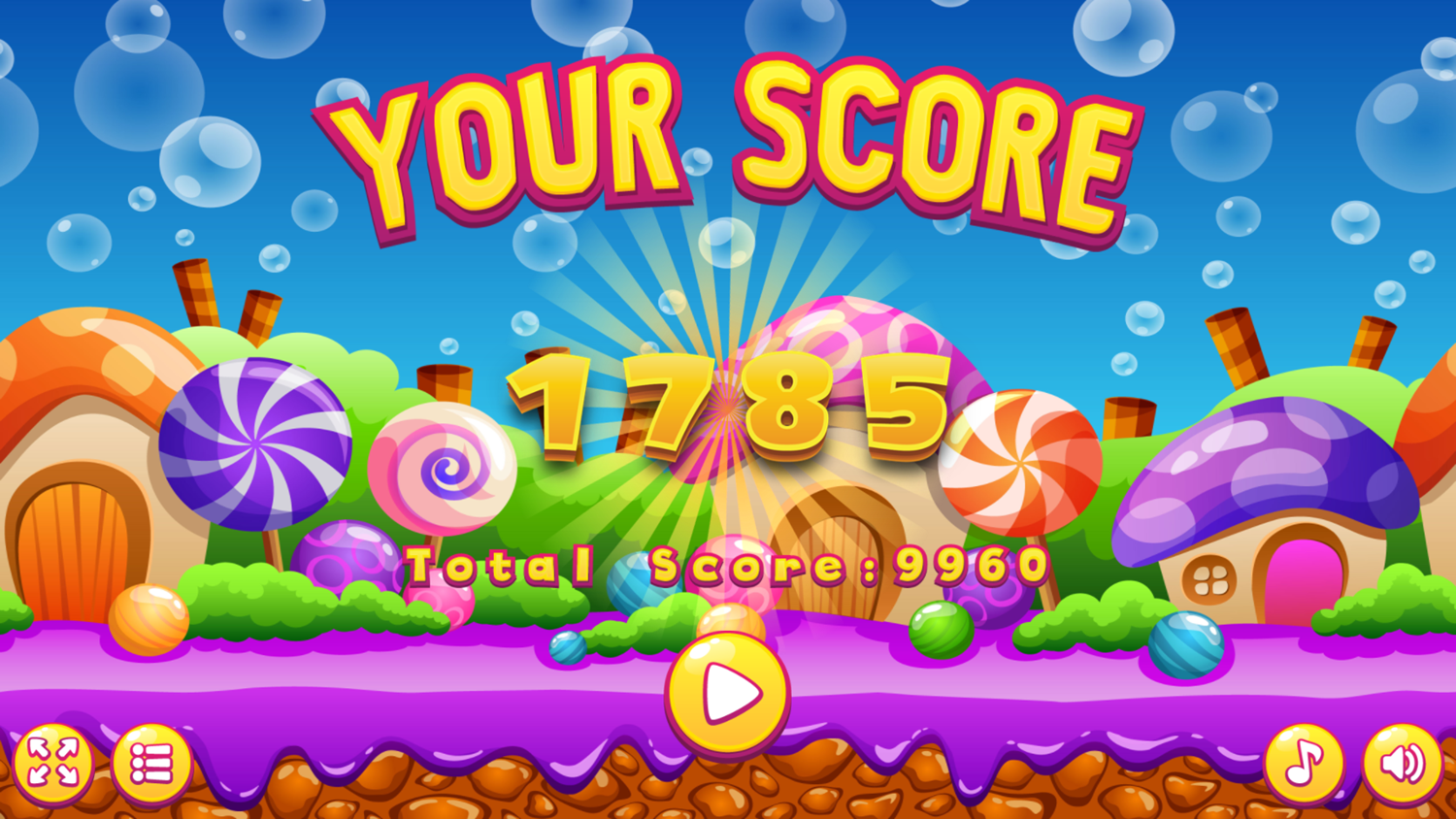 Brickout Game Your Score Screenshot.