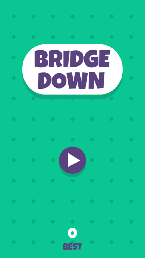 Bridge Down Game Welcome Screen Screenshot.