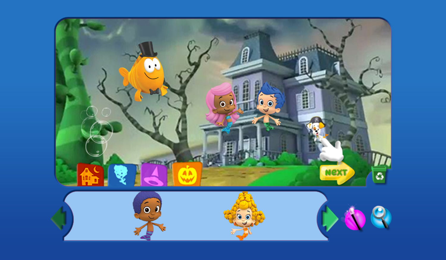 Bubble Guppies Halloween Party Game Design Screenshot.