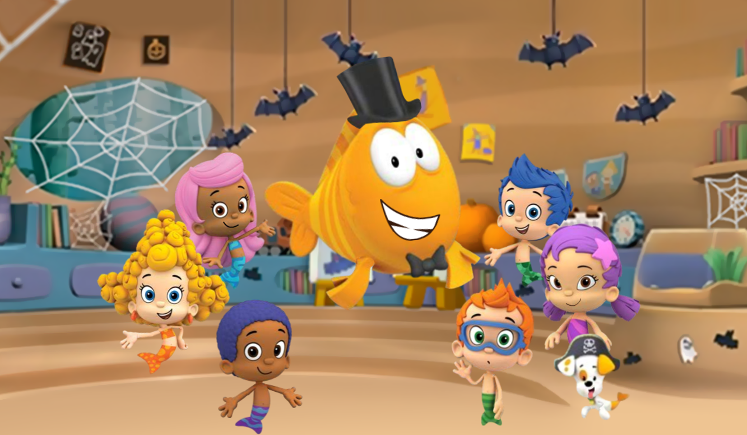 Bubble Guppies Halloween Party Game Intro Screenshot.
