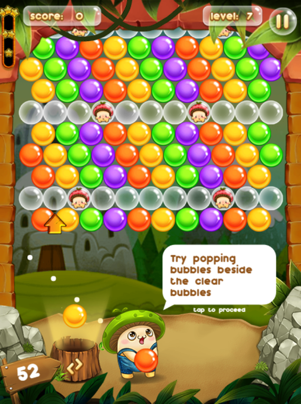 Bubble Pop Adventures Game Clear Bubbles Info Screen Screenshot.