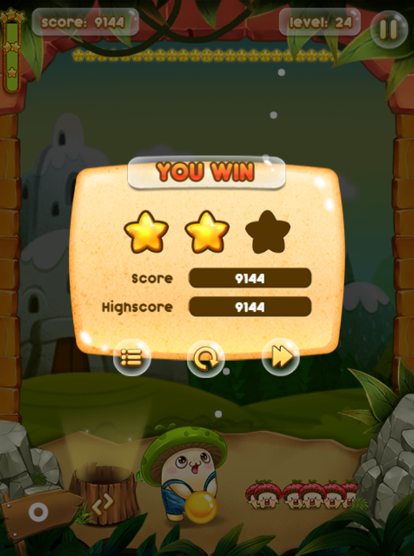 Bubble Pop Adventures Game Final Level Beat Screen Screenshot.