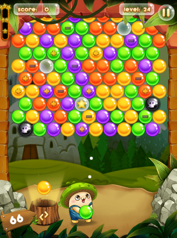 Bubble Pop Adventures Game Final Level Screenshot.