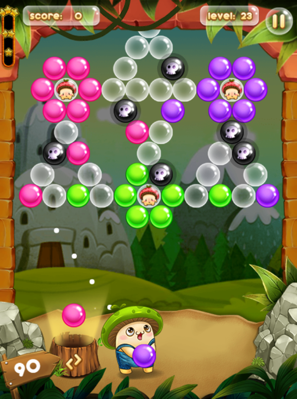 Bubble Pop Adventures Game Level Before the Last Screenshot.