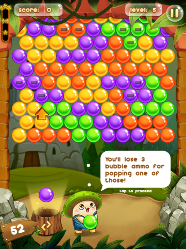 Bubble Pop Adventures Game Minus Bubble Ammo Impact Info Screen Screenshot.