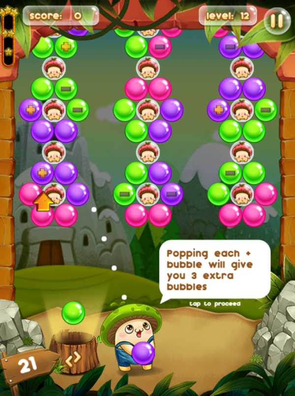 Bubble Pop Adventures Game Plus Bubbles Info Screen Screenshot.