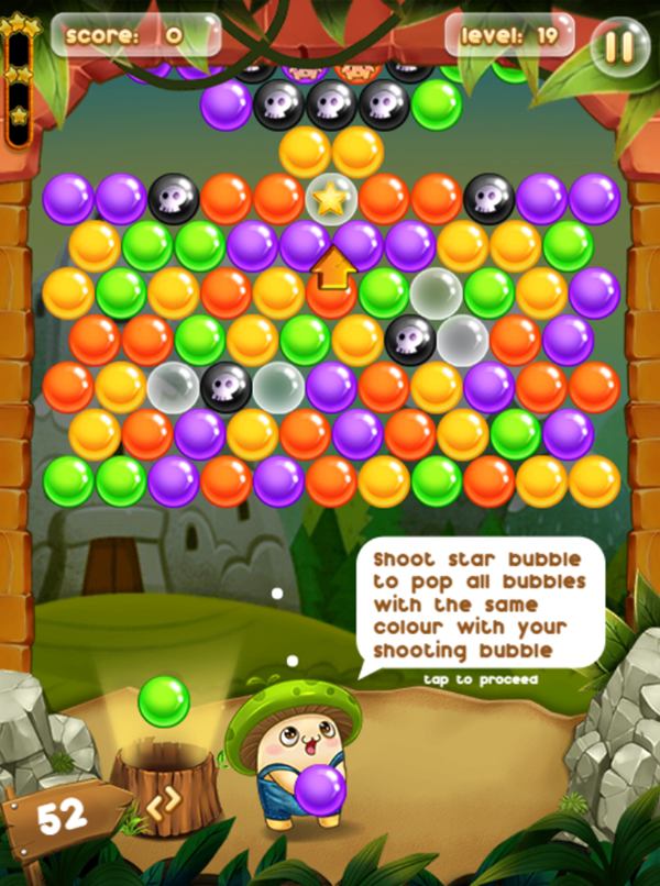 Bubble Pop Adventures Game Star Bubbles Info Screen Screenshot.