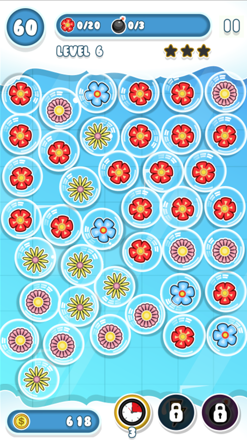 Bubble Pop Game Flowers Theme Screenshot.