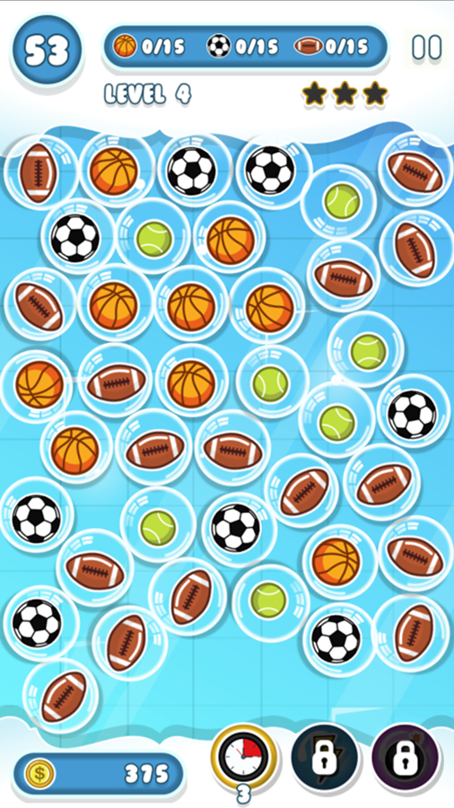 Bubble Pop Game Sports Theme Screenshot.