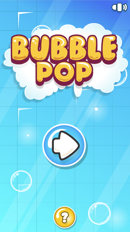 Bubble Pop Game Welcome Screen Screenshot.