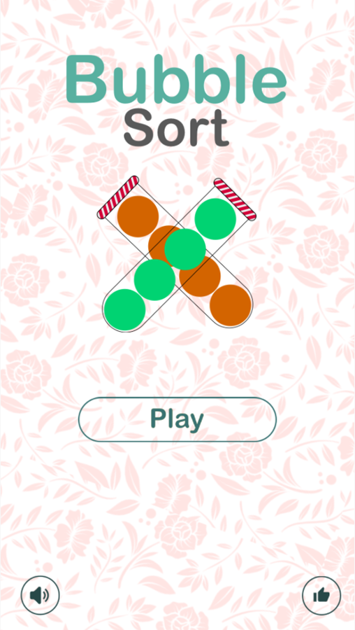 Bubble Sort Game Welcome Screen Screenshot.