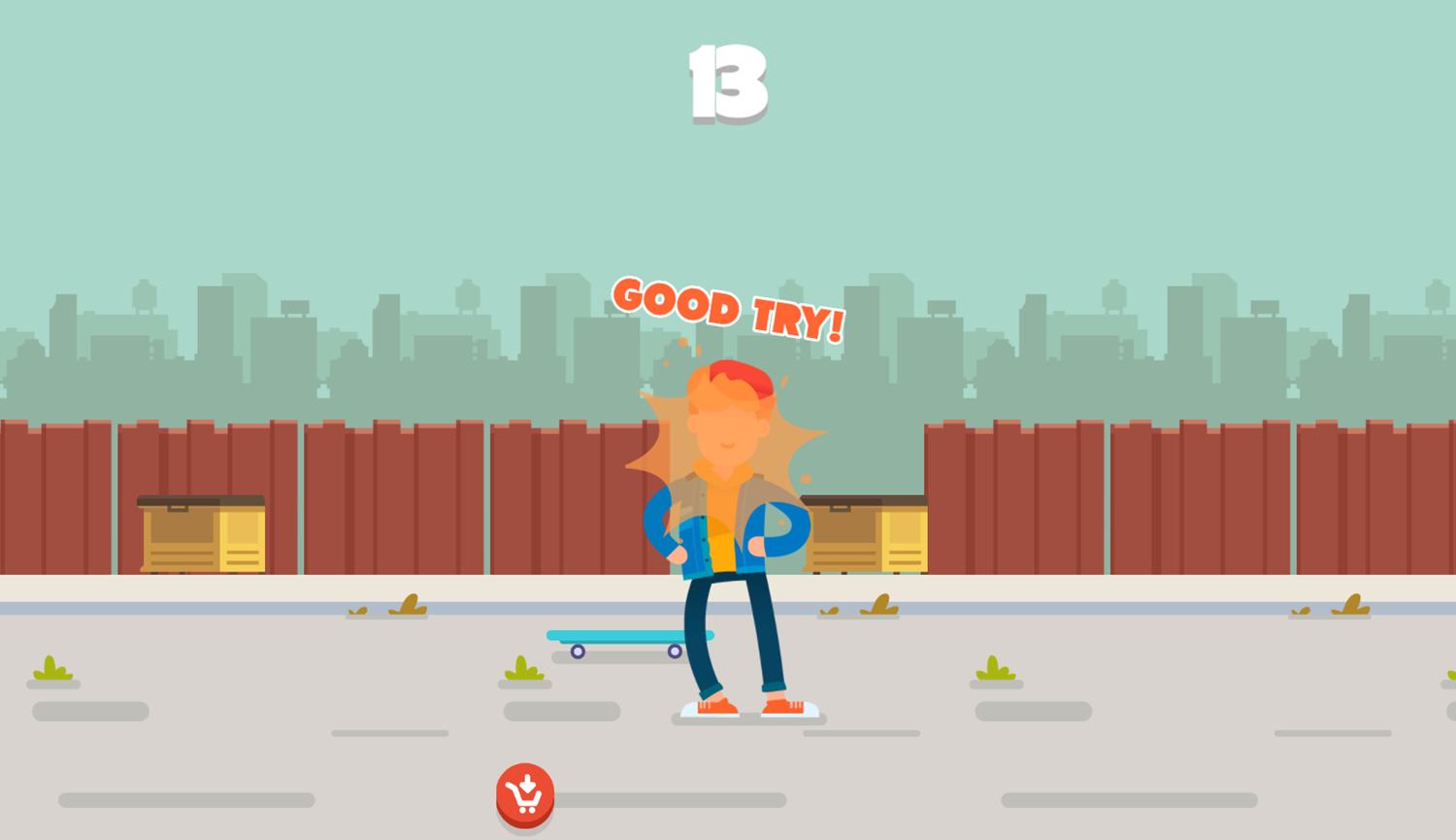 Bubblegum Tricks Game Over Screenshot.