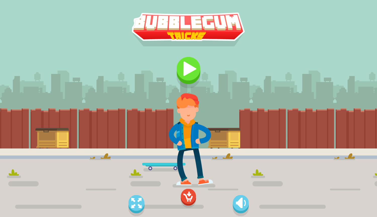 Bubblegum Tricks Game Welcome Screen Screenshot.