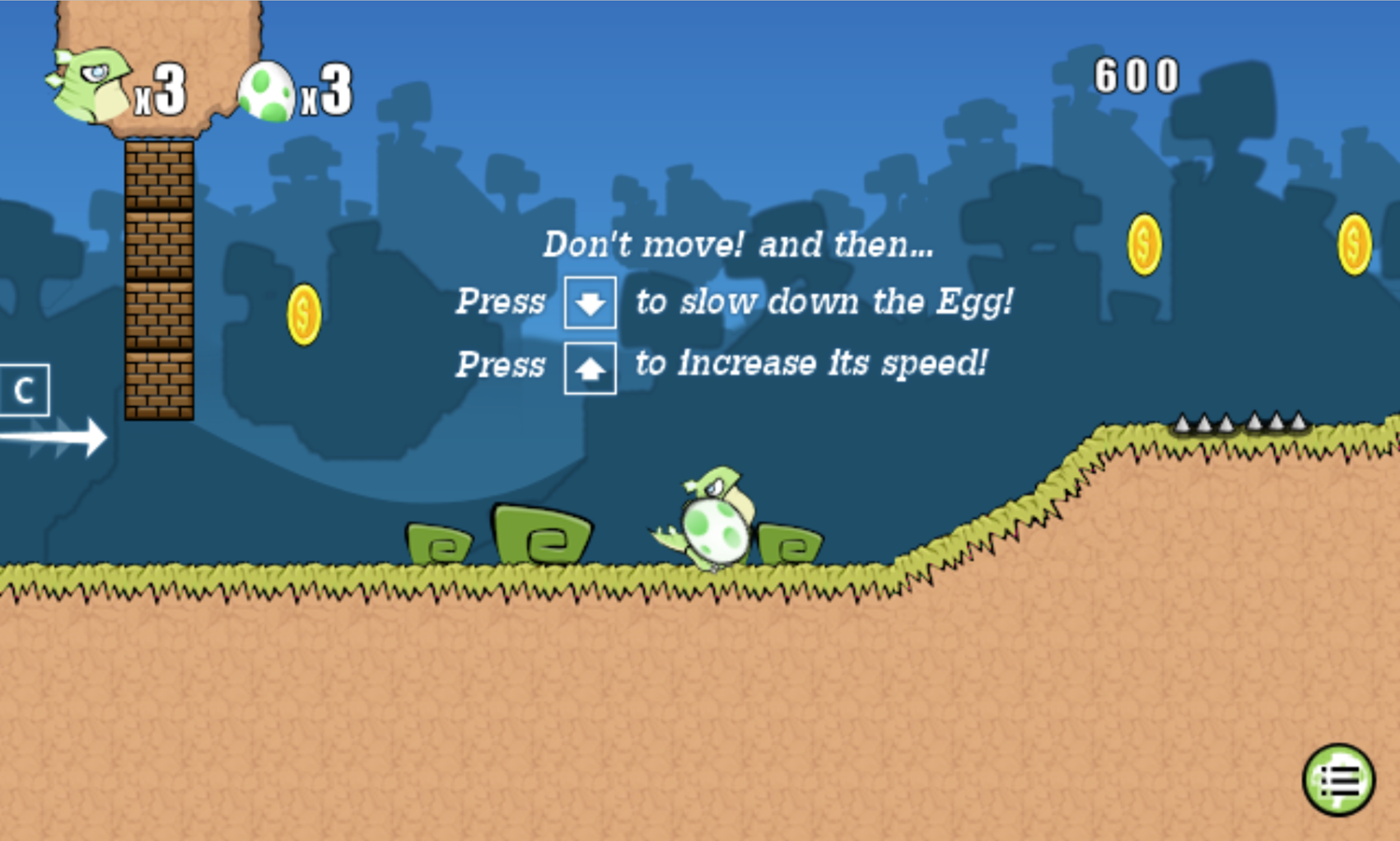 Bugongo Bouncy Jungle Game Change Egg Speed Instructions Screen Screenshot.