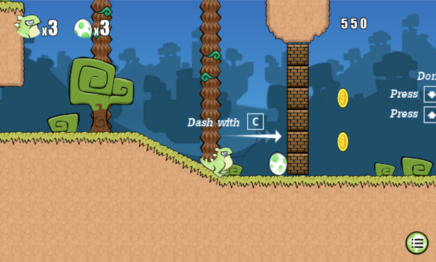 Bugongo Bouncy Jungle Game Dash Instructions Screen Screenshot.