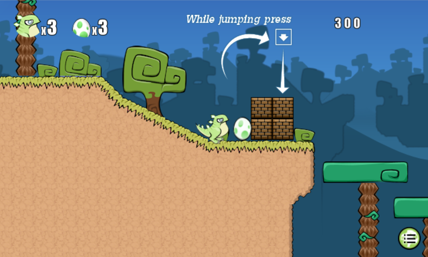 Bugongo Bouncy Jungle Game Jump Smash Instructions Screen Screenshot.