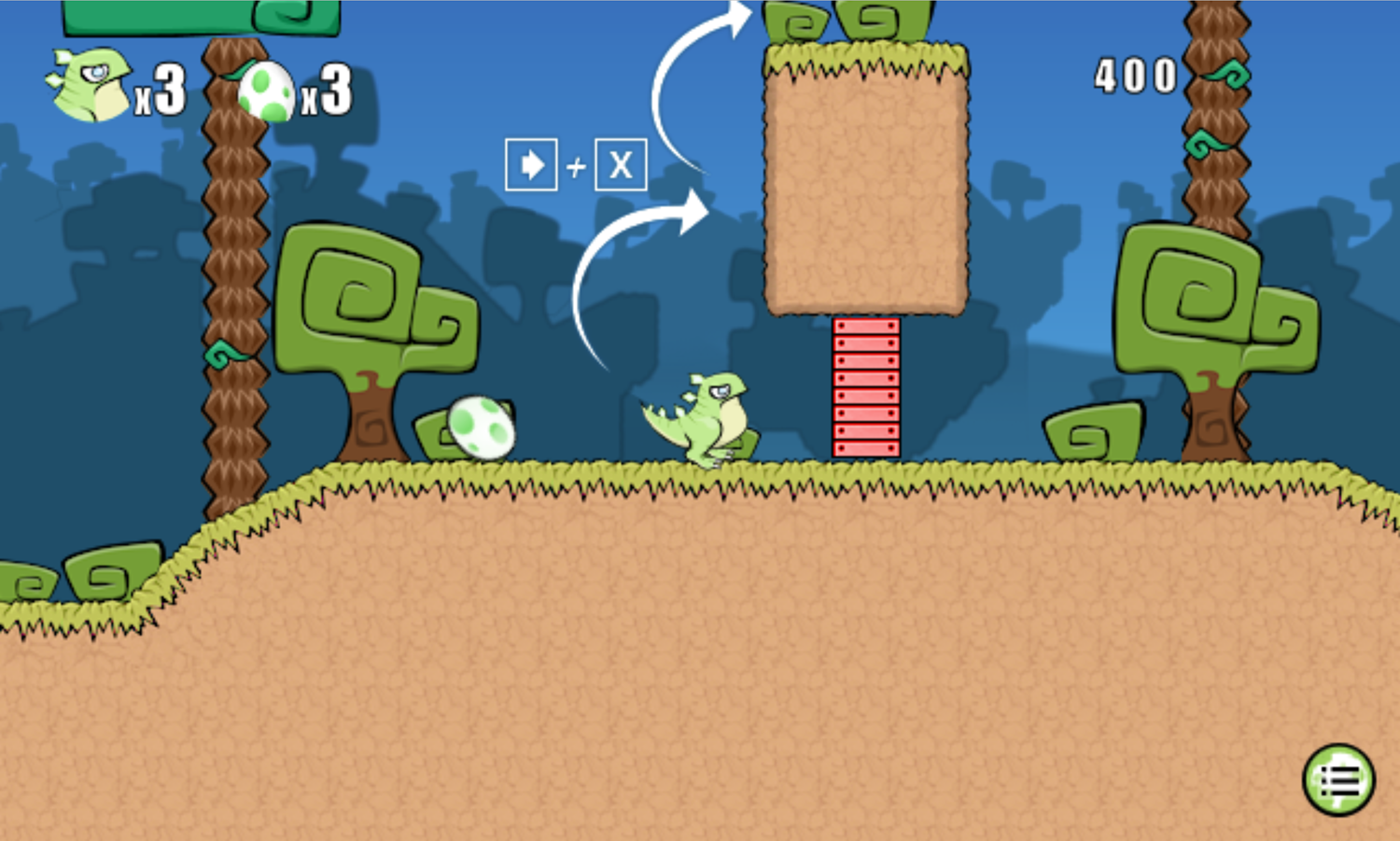 Bugongo Bouncy Jungle Game Wall Climb Instructions Screen Screenshot.