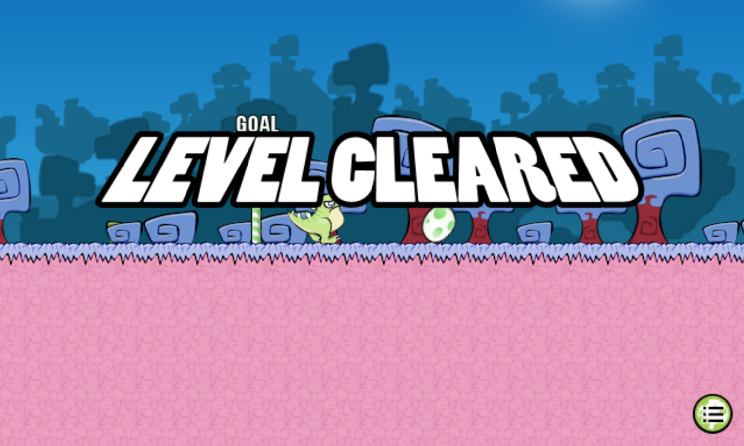 Bugongo Snowy Peaks Game Level Cleared Screenshot.