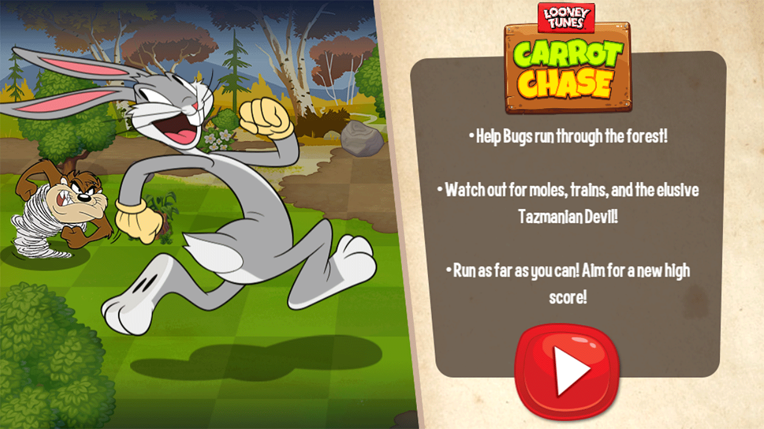 Bugs Bunny Carrot Chase How To Play Screenshot.