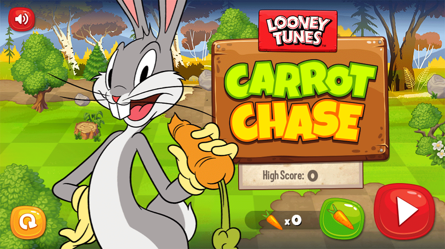 Bugs Bunny Carrot Chase Welcome Screen Screenshot.