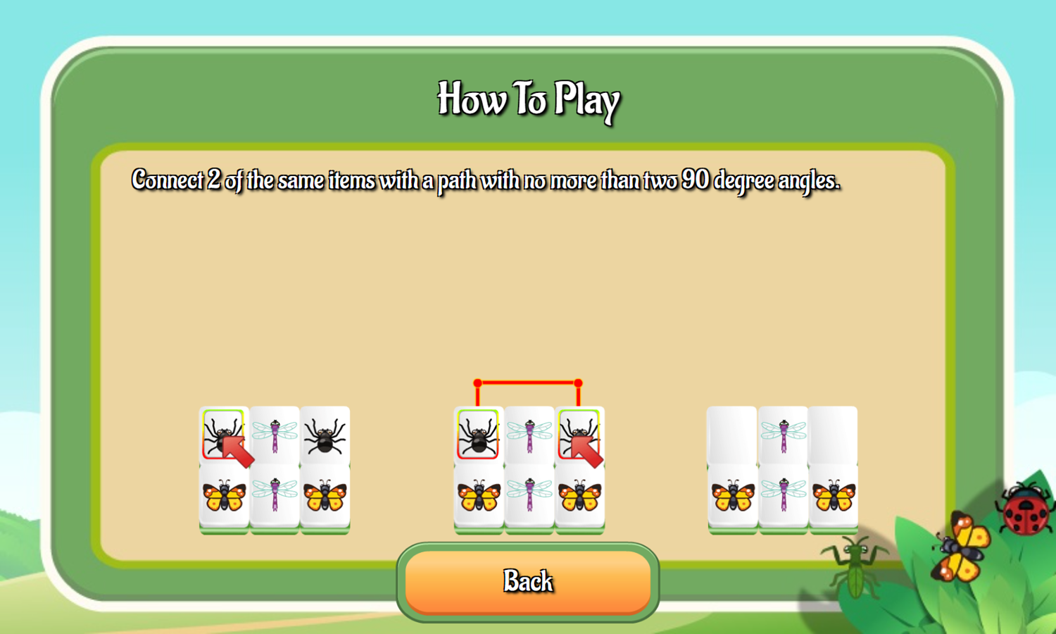 Bugs Kyodai Game How To Play Screenshot.