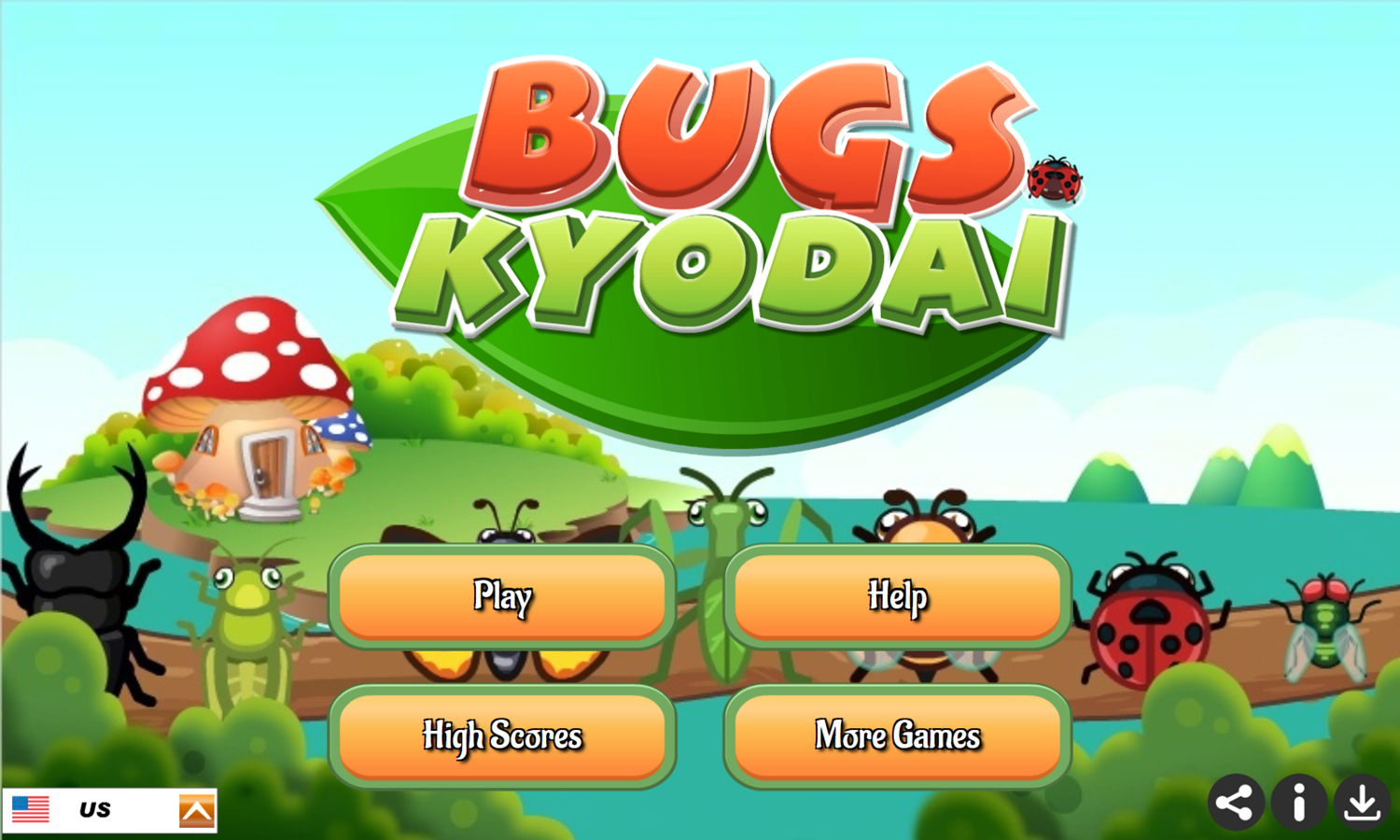 Bugs Kyodai Game Welcome Screen Screenshot.