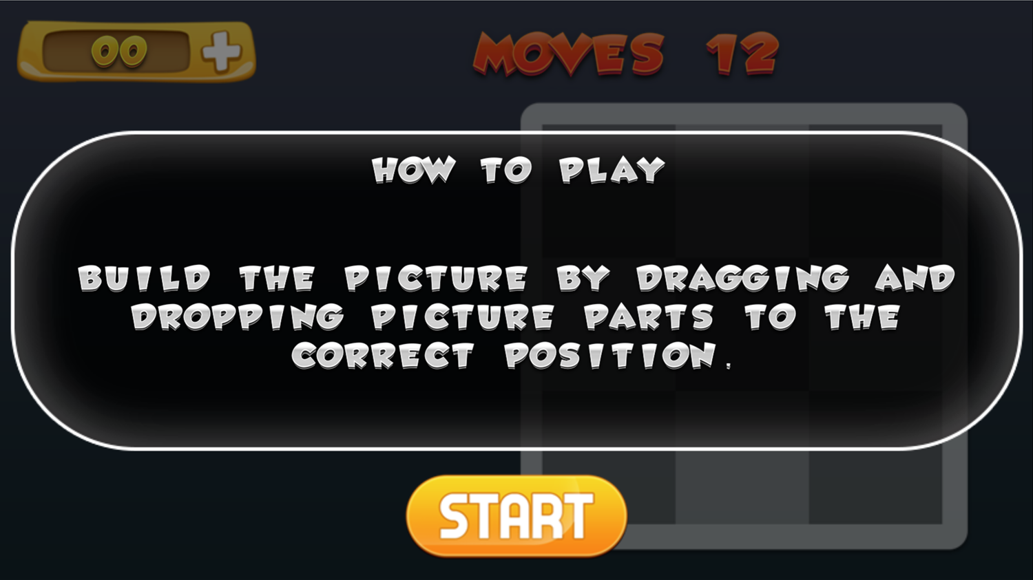 Build The Pictures Game Welcome Screen Screenshot.