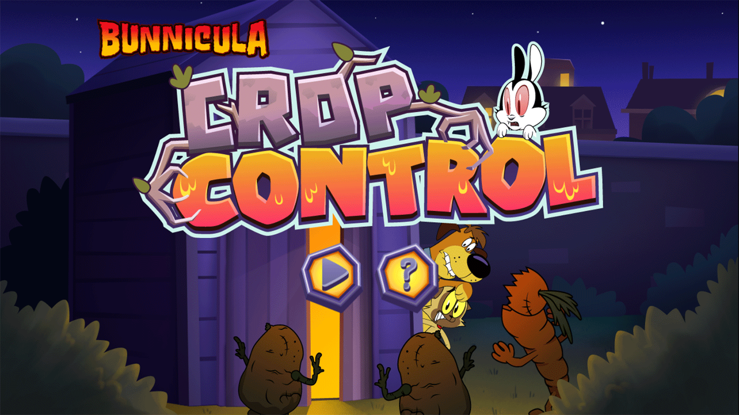 Bunnicula Crop Control Game Welcome Screen Screenshot.