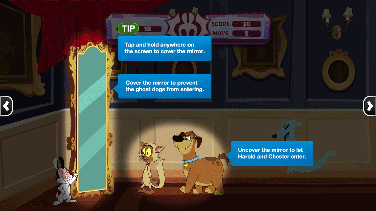 Bunnicula Ghost Guard Game How To Play Screenshot.