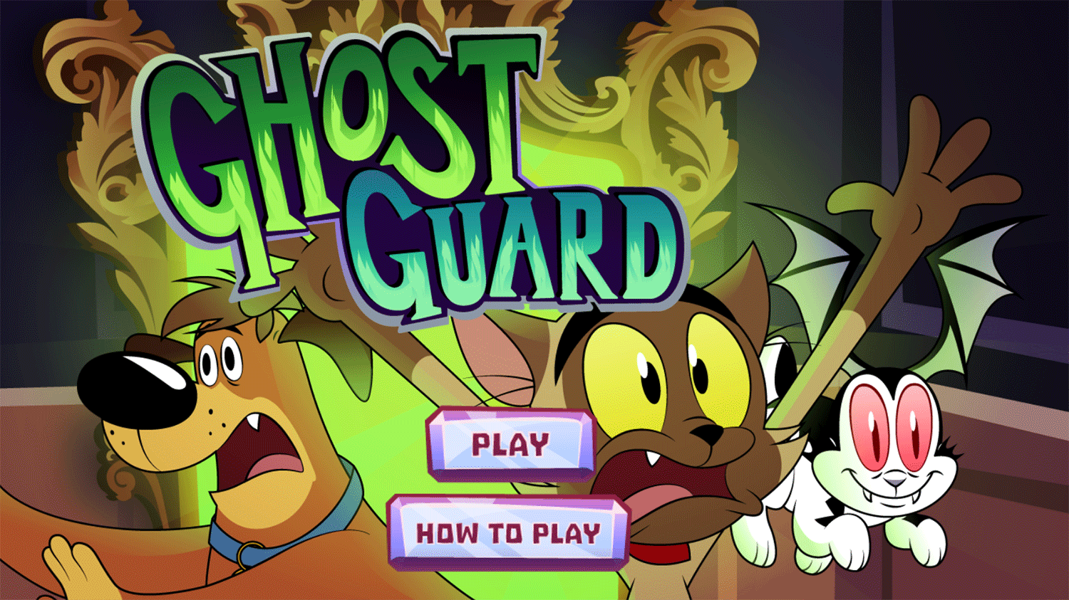 Bunnicula Ghost Guard Game Welcome Screen Screenshot.