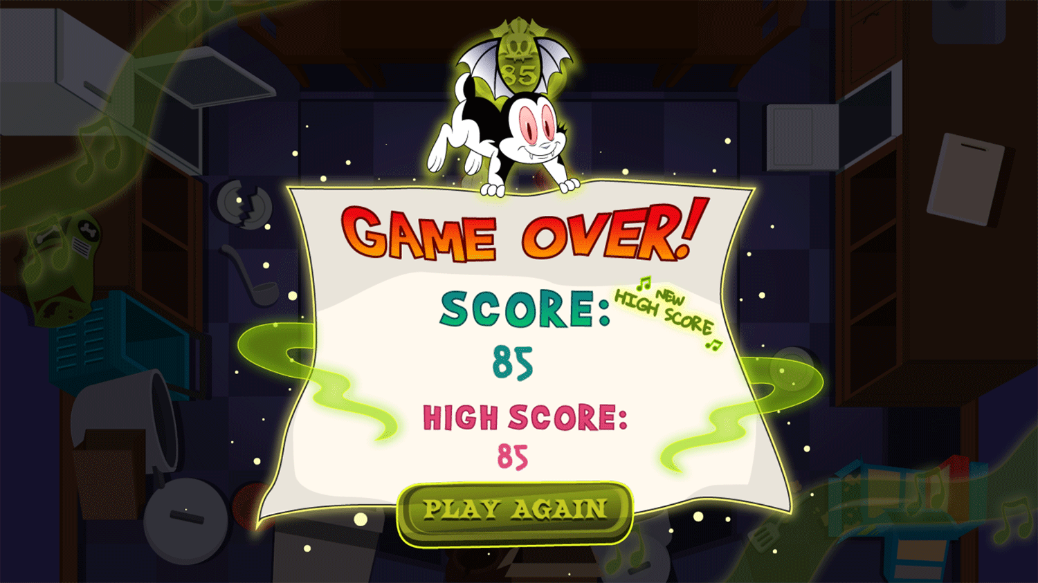 Bunnicula Harmonica Hopper Game Score Screenshot.