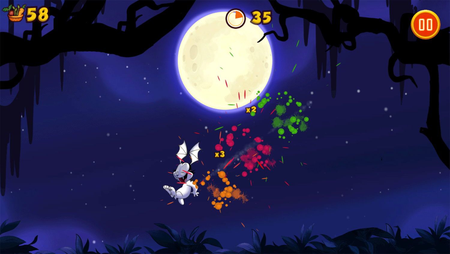 Bunnicula Juicy Bites Game Screenshot.