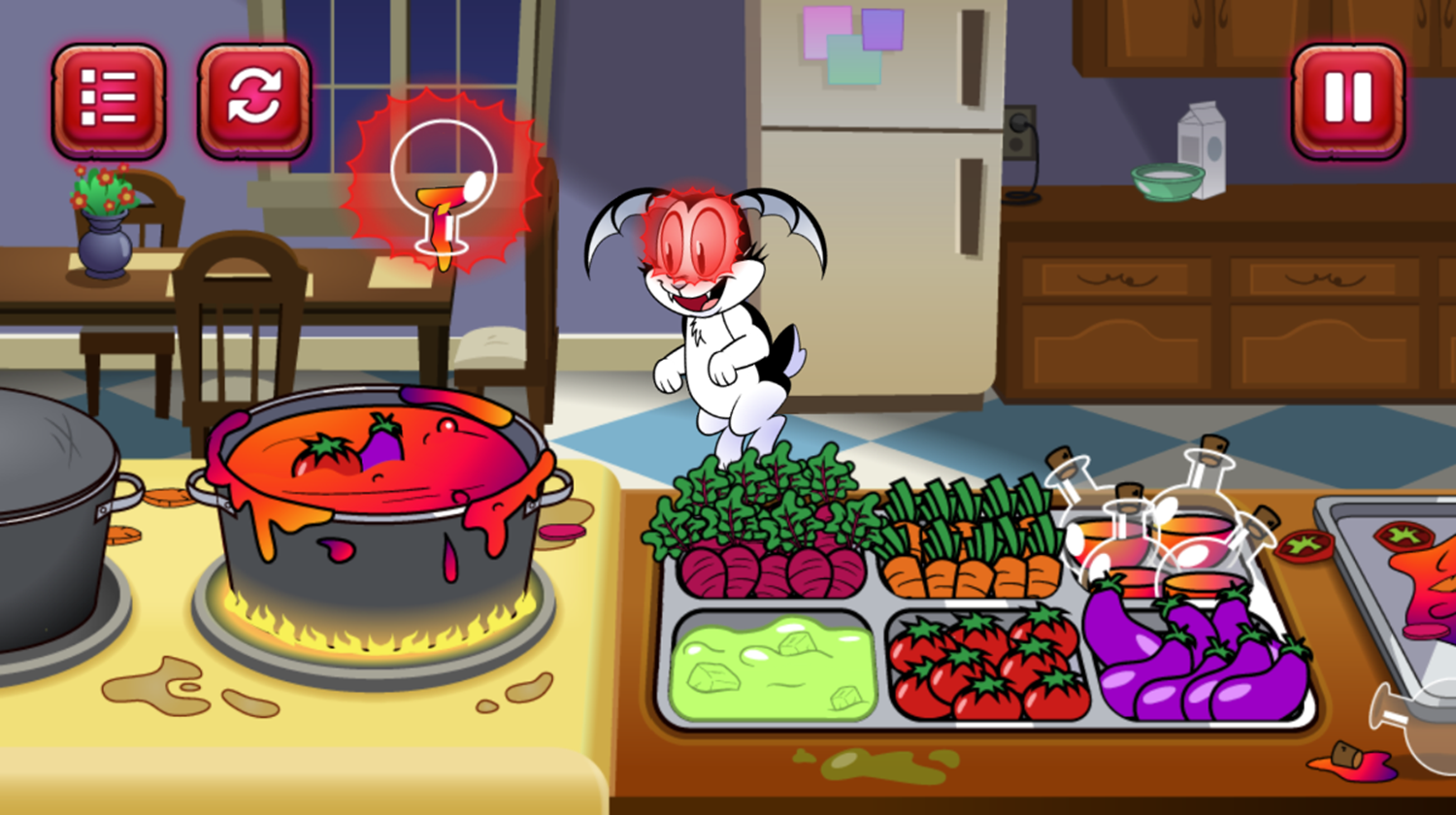 Bunnicula's Kaotic Kitchen Game Screenshot.