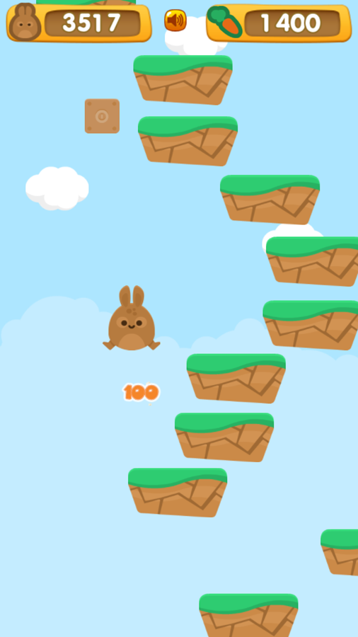 Bunny Jump Carrots Game Play Screenshot.