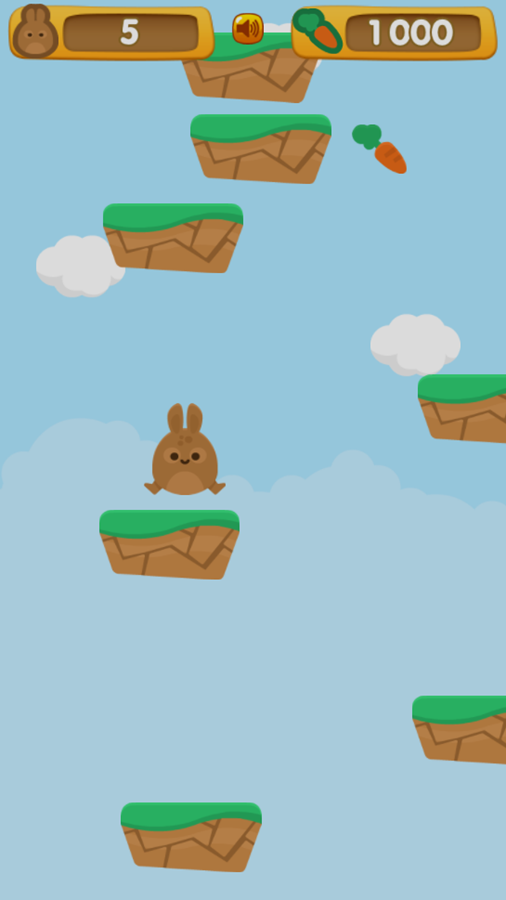 Bunny Jump Carrots Game Start Screenshot.