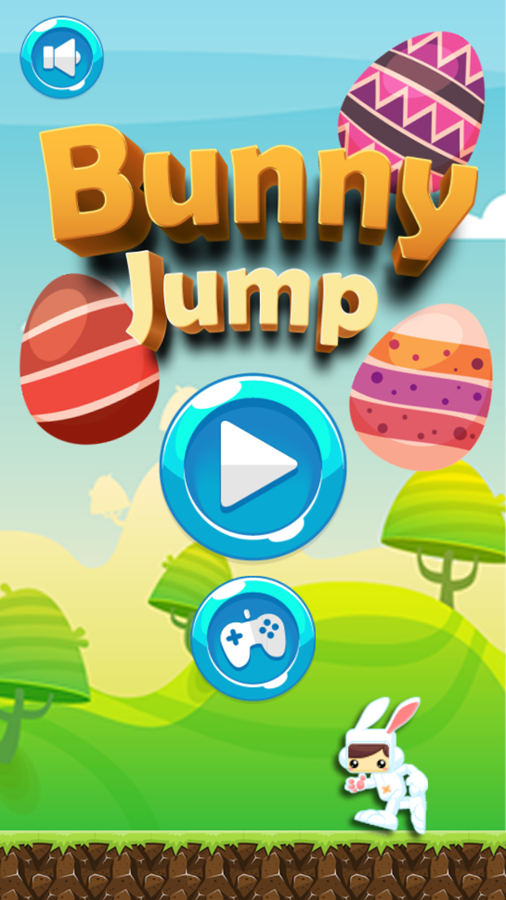 Bunny Jump Game Welcome Screen Screenshot.