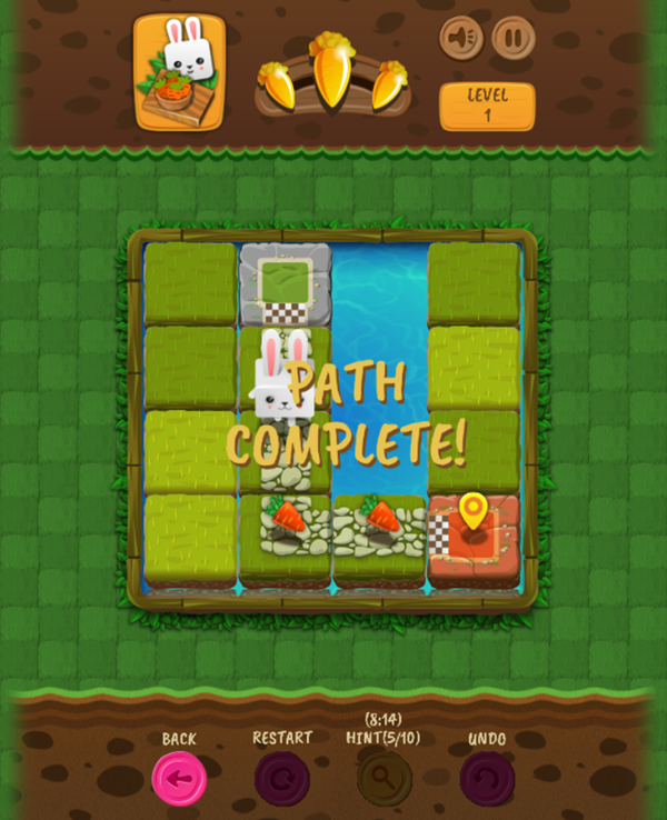 Bunny Quest Game Play Screenshot.