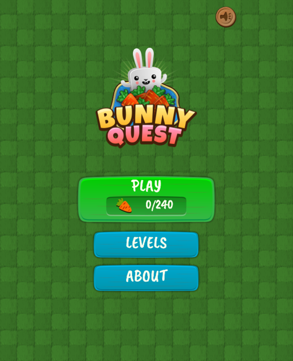 Bunny Quest Game Welcome Screen Screenshot.