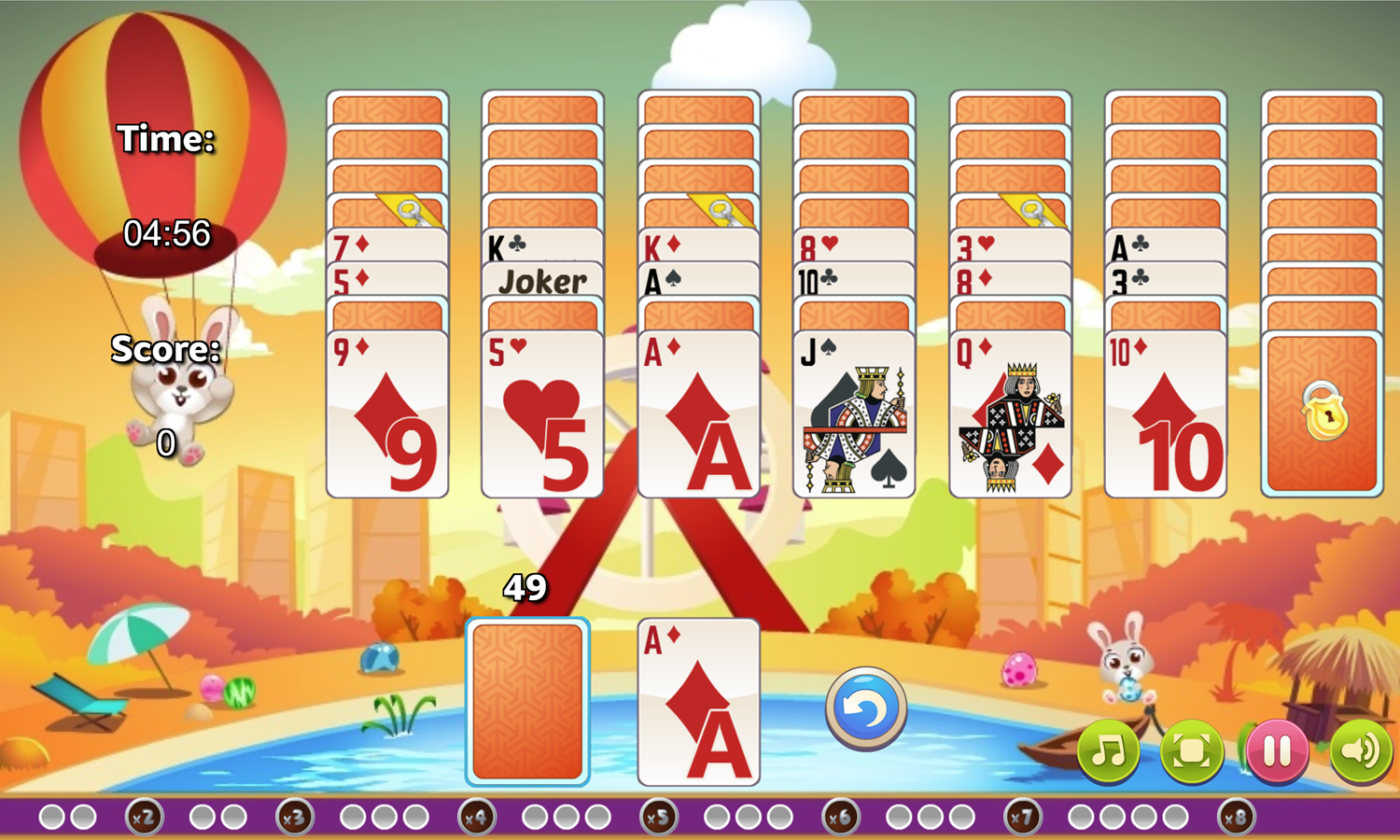 Bunny Solitaire Game Screenshot.