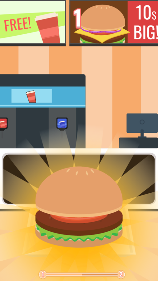 Burger Fall Game Play Screenshot.