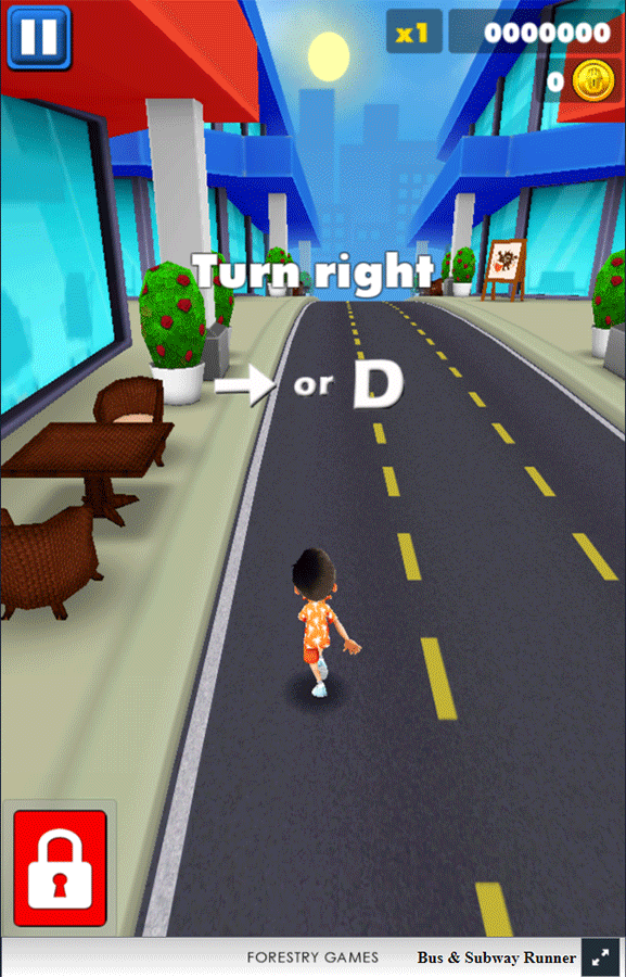 Bus and Subway Runner Game Instructions Screenshot.