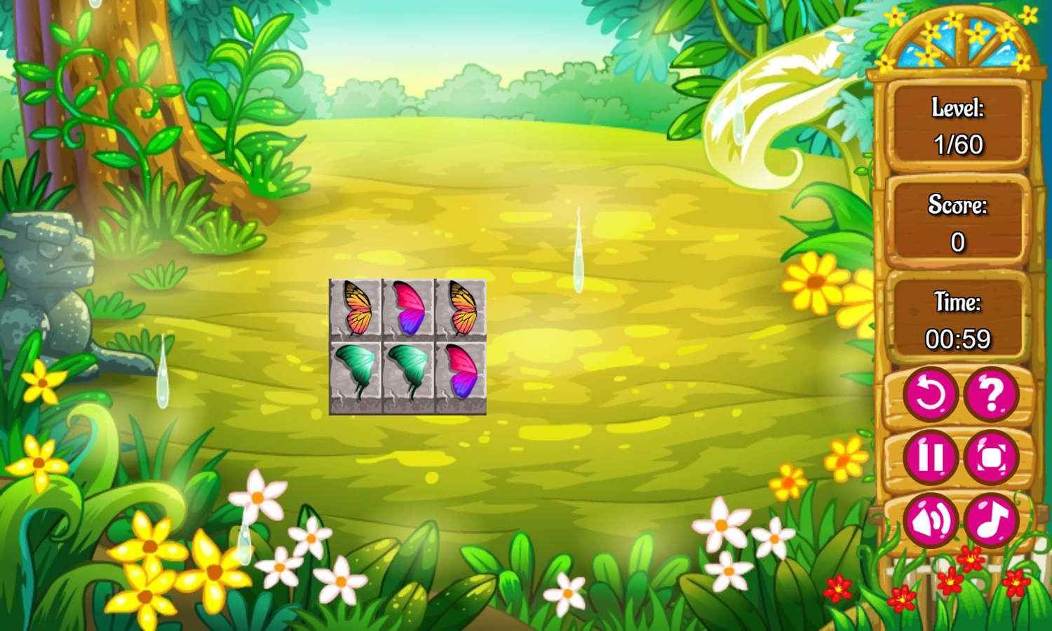 Butterfly Kyodai Mahjong Connect Game Start Screenshot.