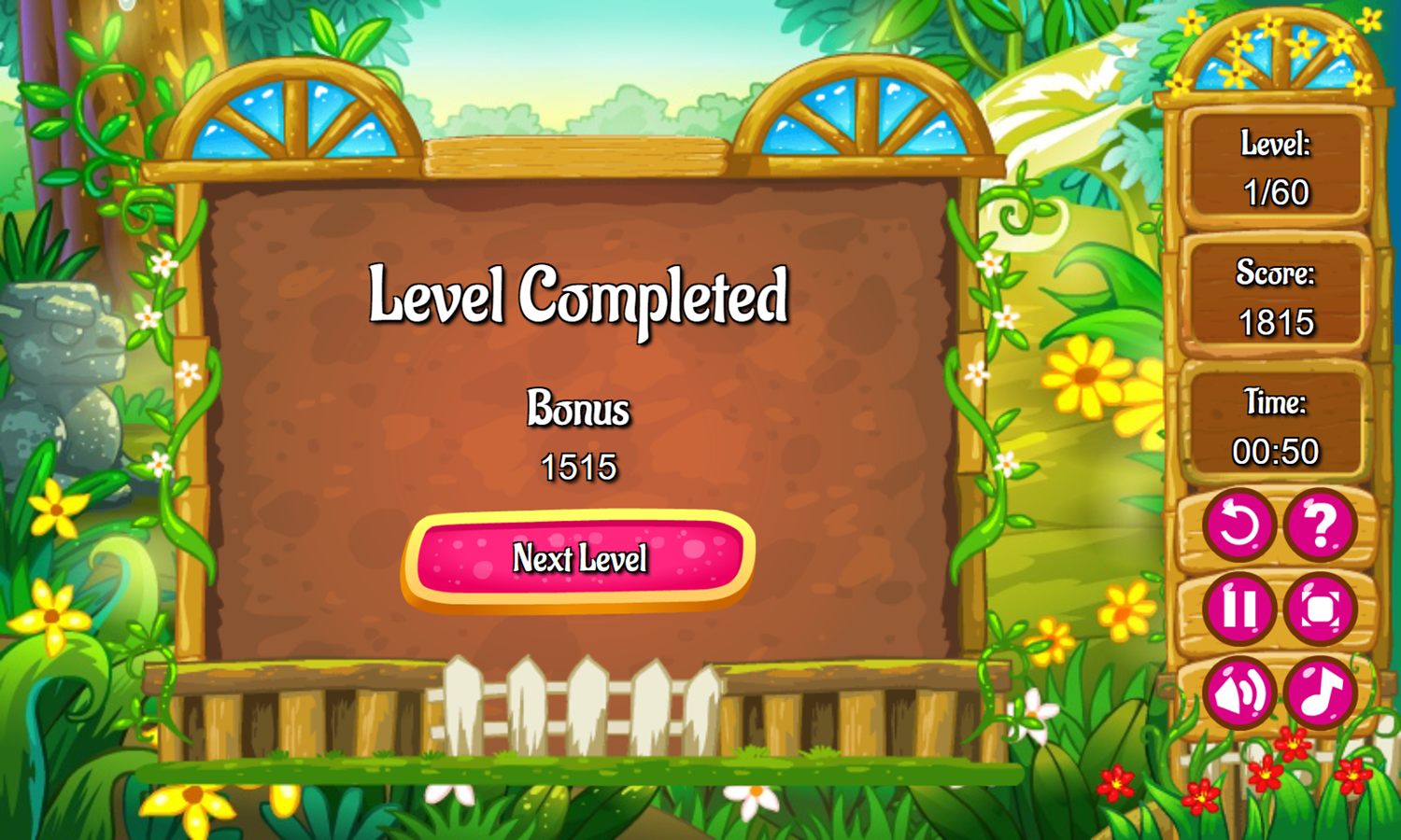 Butterfly Kyodai Mahjong Connect Game Level Completed Screenshot.