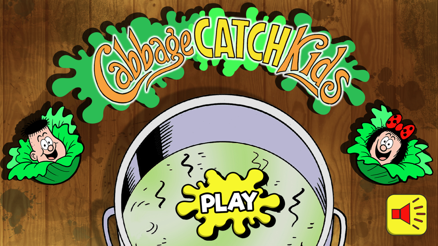 Cabbage Catch Kids Game Welcome Screen Screenshot.
