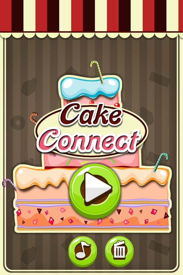 Cake Connect Game Welcome Screen Screenshot.